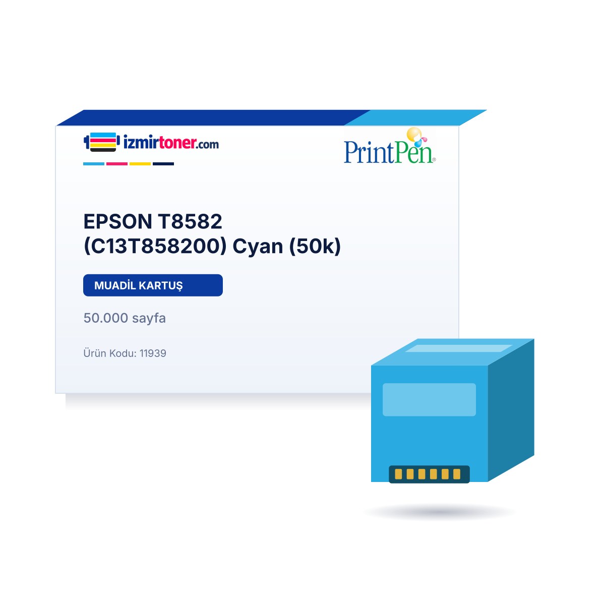 EPSON T8582 (C13T858200) Cyan (50.000 Sayfa) görsel 1