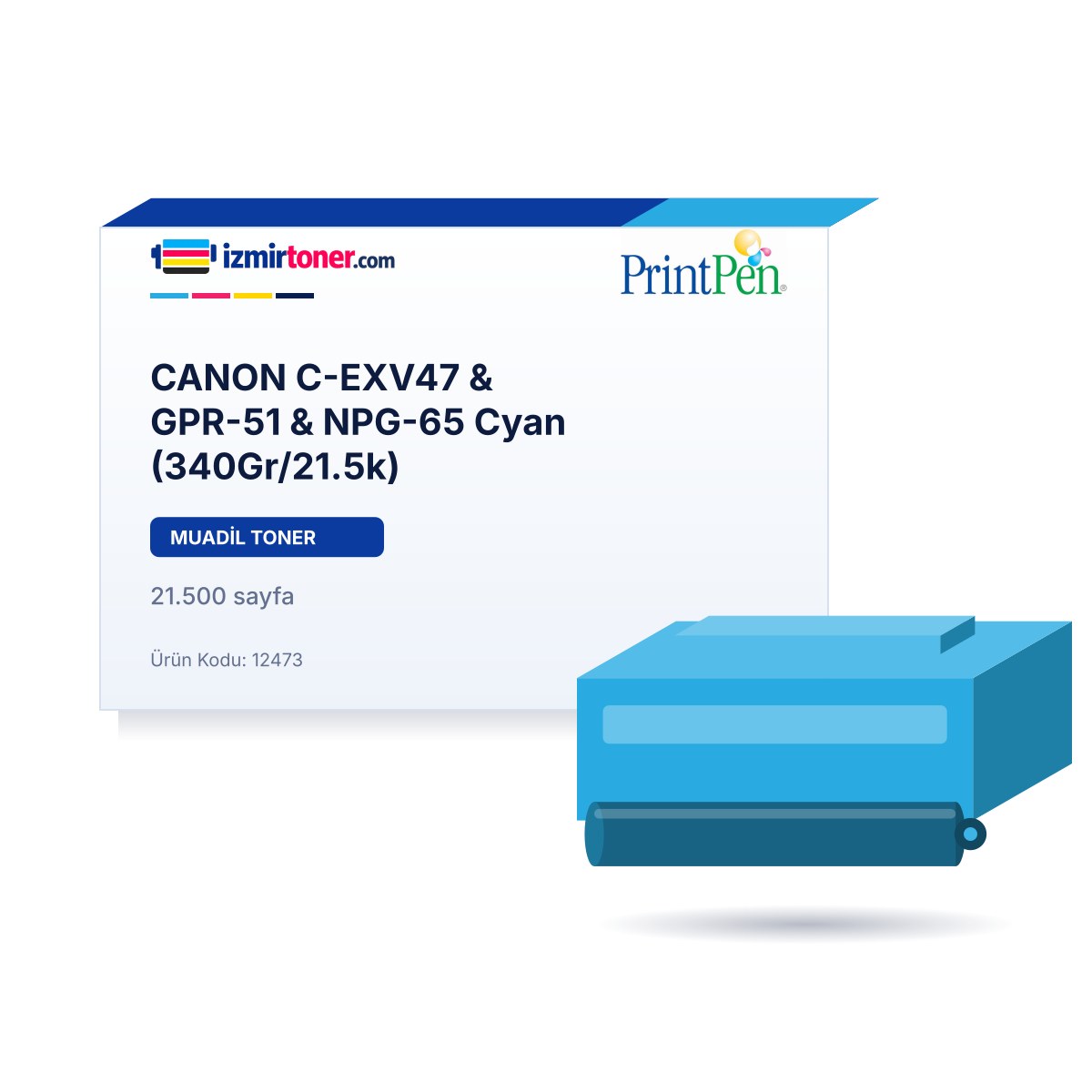 CANON C-EXV47 & GPR-51 & NPG-65 Cyan (340Gr/21.500 Sayfa)