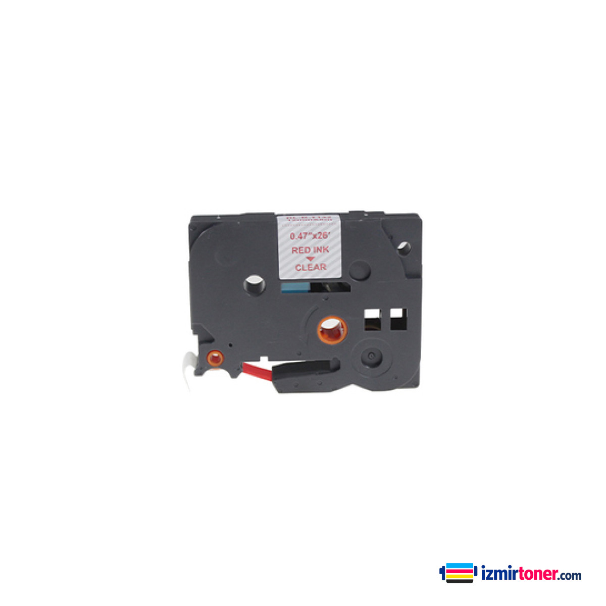 BROTHER P-Touch TZE-132 SEFFAF ETIKETE KIRMIZI (12mm x 8m)