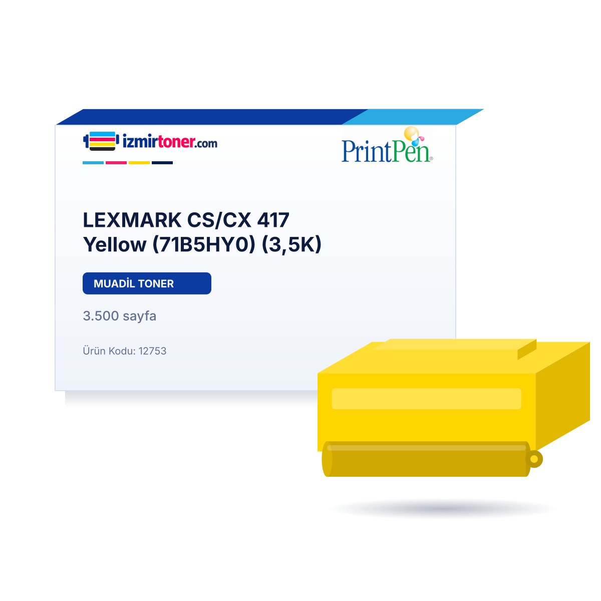 LEXMARK CS/CX 417 Yellow (71B5HY0) (3.500 Sayfa)