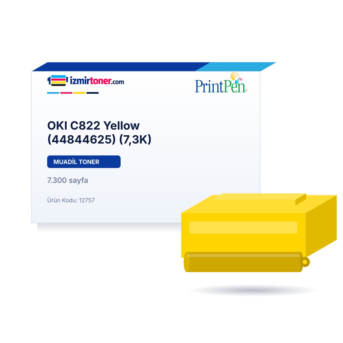 OKI C822 Yellow (44844625) (7.300 Sayfa) görsel 1