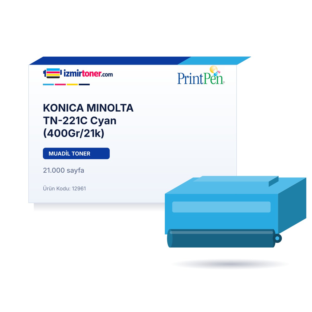 KONICA MINOLTA TN-221C Cyan (400Gr/21.000 Sayfa)