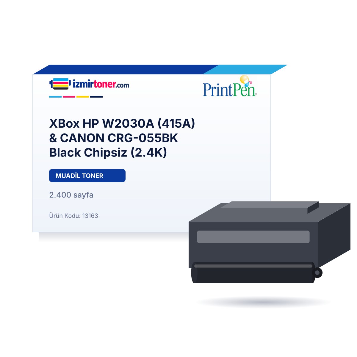 XBox HP W2030A (415A) & CANON CRG-055BK Black Chipsiz (2.400 Sayfa)