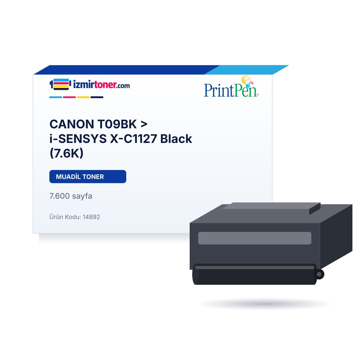 CANON T09BK > i-SENSYS X-C1127 Black (7.600 Sayfa)