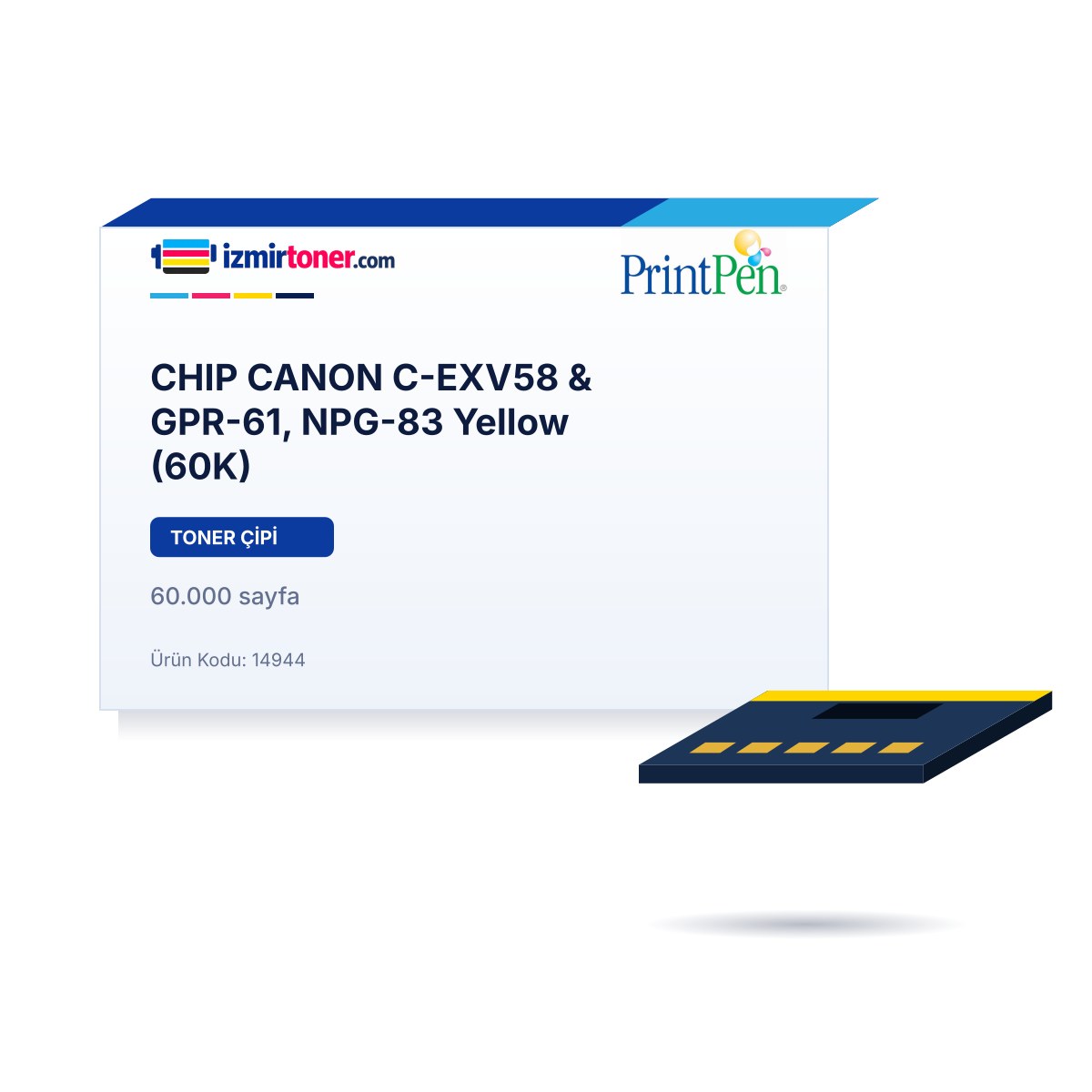 CHIP CANON C-EXV58 & GPR-61, NPG-83 Yellow (60.000 Sayfa)