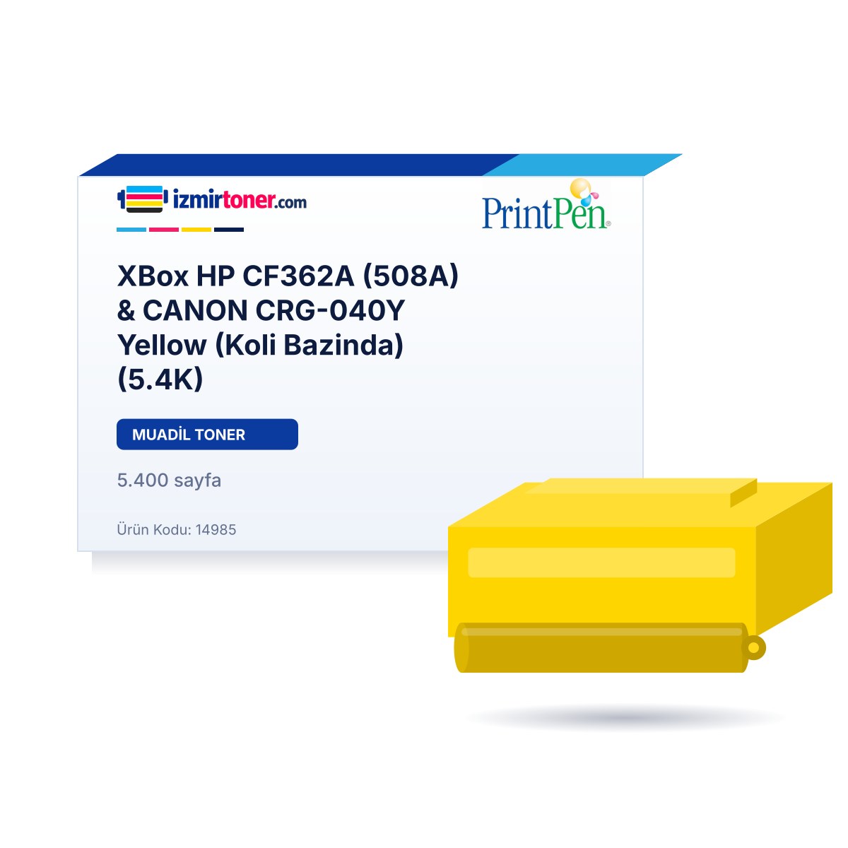 XBox HP CF362A (508A) & CANON CRG-040Y Yellow (Koli Bazında) (5.400 Sayfa)