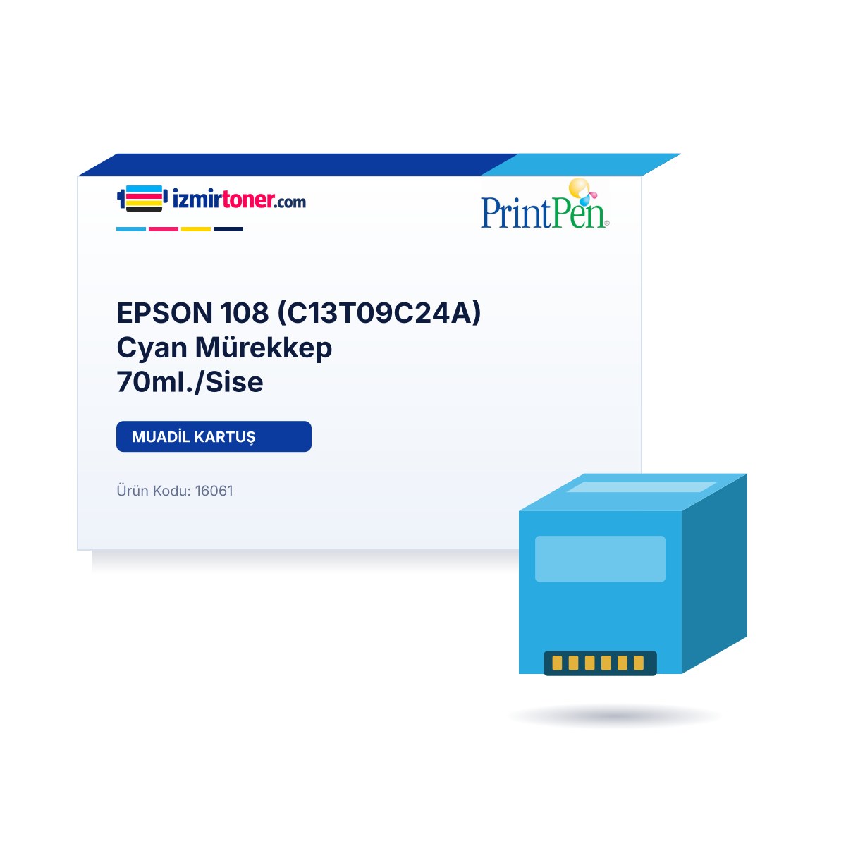 EPSON 108 (C13T09C24A) Cyan Mürekkep 70ml./Şişe