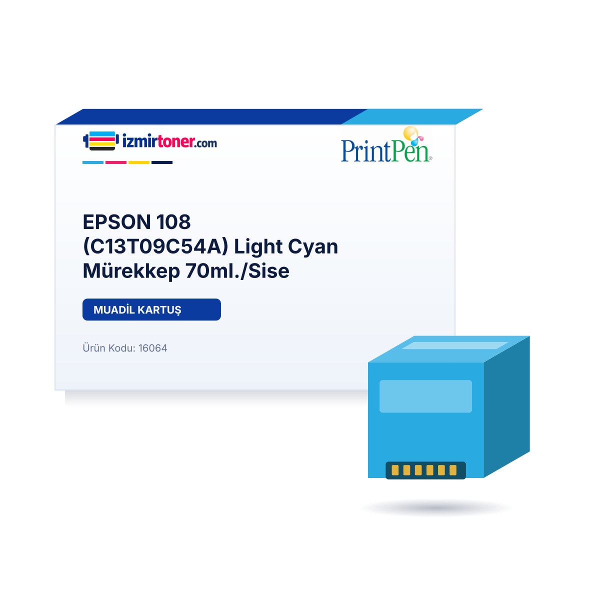 EPSON 108 (C13T09C54A) Light Cyan Mürekkep 70ml./Şişe