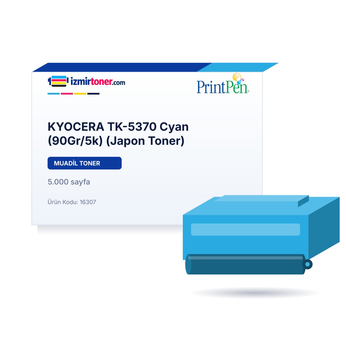 KYOCERA TK-5370 Cyan (90Gr/5.000 Sayfa) (Japon Toner)