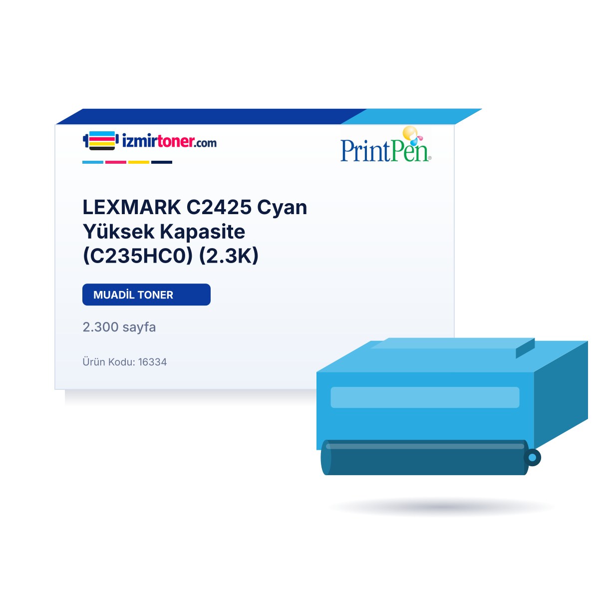 LEXMARK C2425 Cyan Yüksek Kapasite (C235HC0) (2.300 Sayfa)