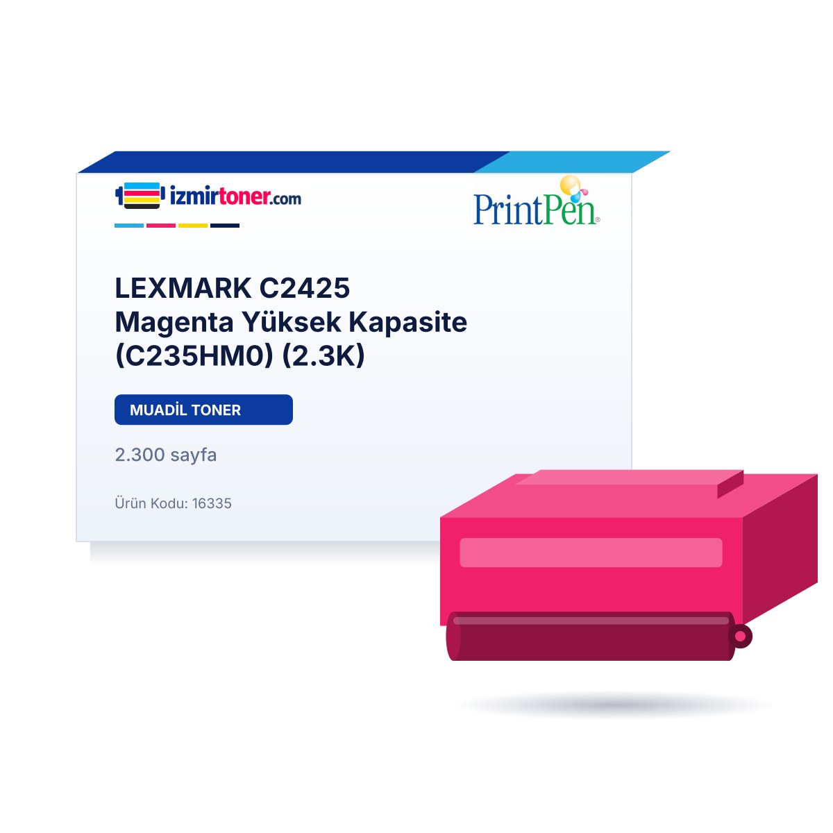 LEXMARK C2425 Magenta Yüksek Kapasite (C235HM0) (2.300 Sayfa)