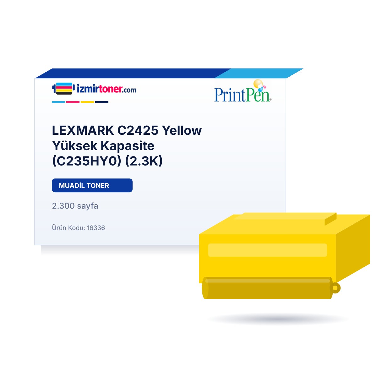 LEXMARK C2425 Yellow Yüksek Kapasite (C235HY0) (2.300 Sayfa)