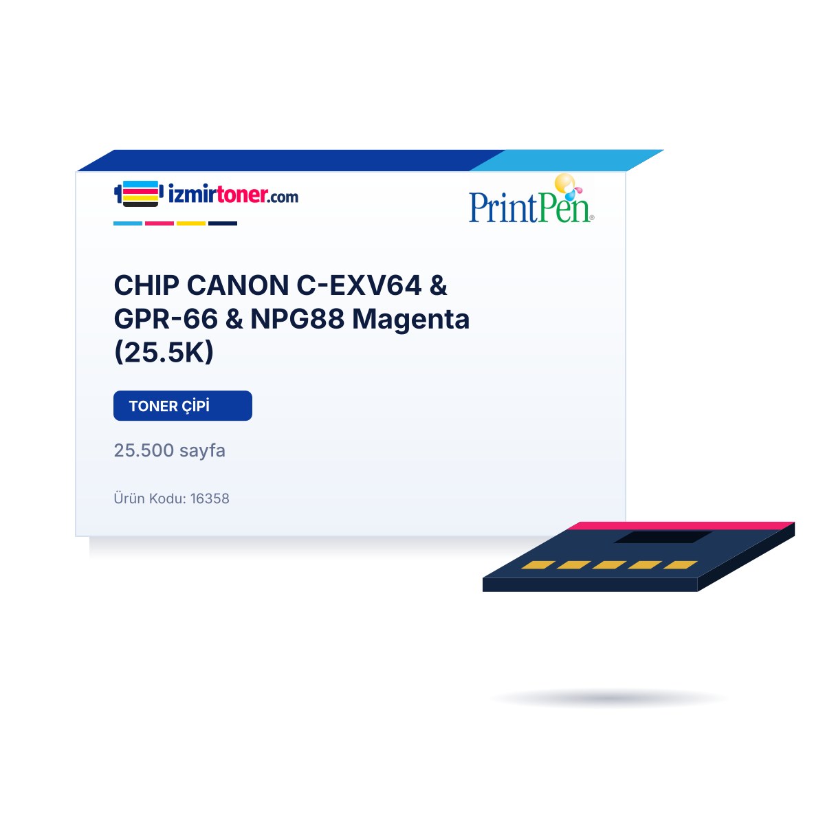 CHIP CANON C-EXV64 & GPR-66 & NPG88 Magenta (25.500 Sayfa)