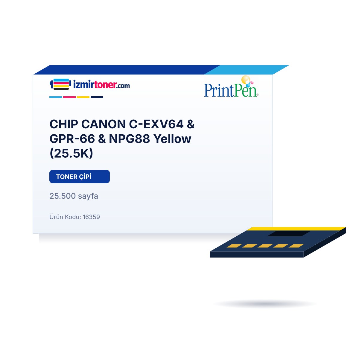CHIP CANON C-EXV64 & GPR-66 & NPG88 Yellow (25.500 Sayfa)