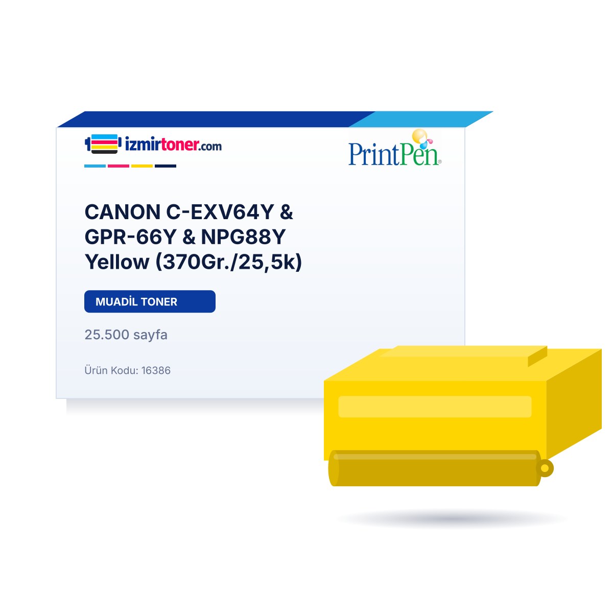 CANON C-EXV64Y & GPR-66Y & NPG88Y Yellow (370Gr./25.500 Sayfa)