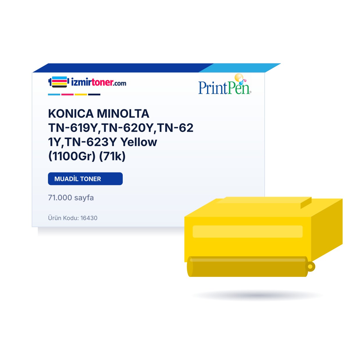 KONICA MINOLTA TN-619Y,TN-620Y,TN-621Y,TN-623Y Yellow (1100Gr) (71.000 Sayfa)