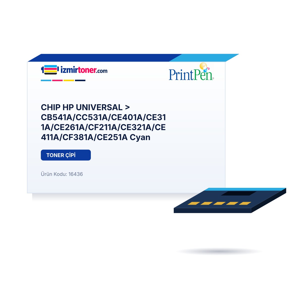 CHIP HP UNIVERSAL > CB541A/CC531A/CE401A/CE311A/CE261A/CF211A/CE321A/CE411A/CF381A/CE251A Cyan