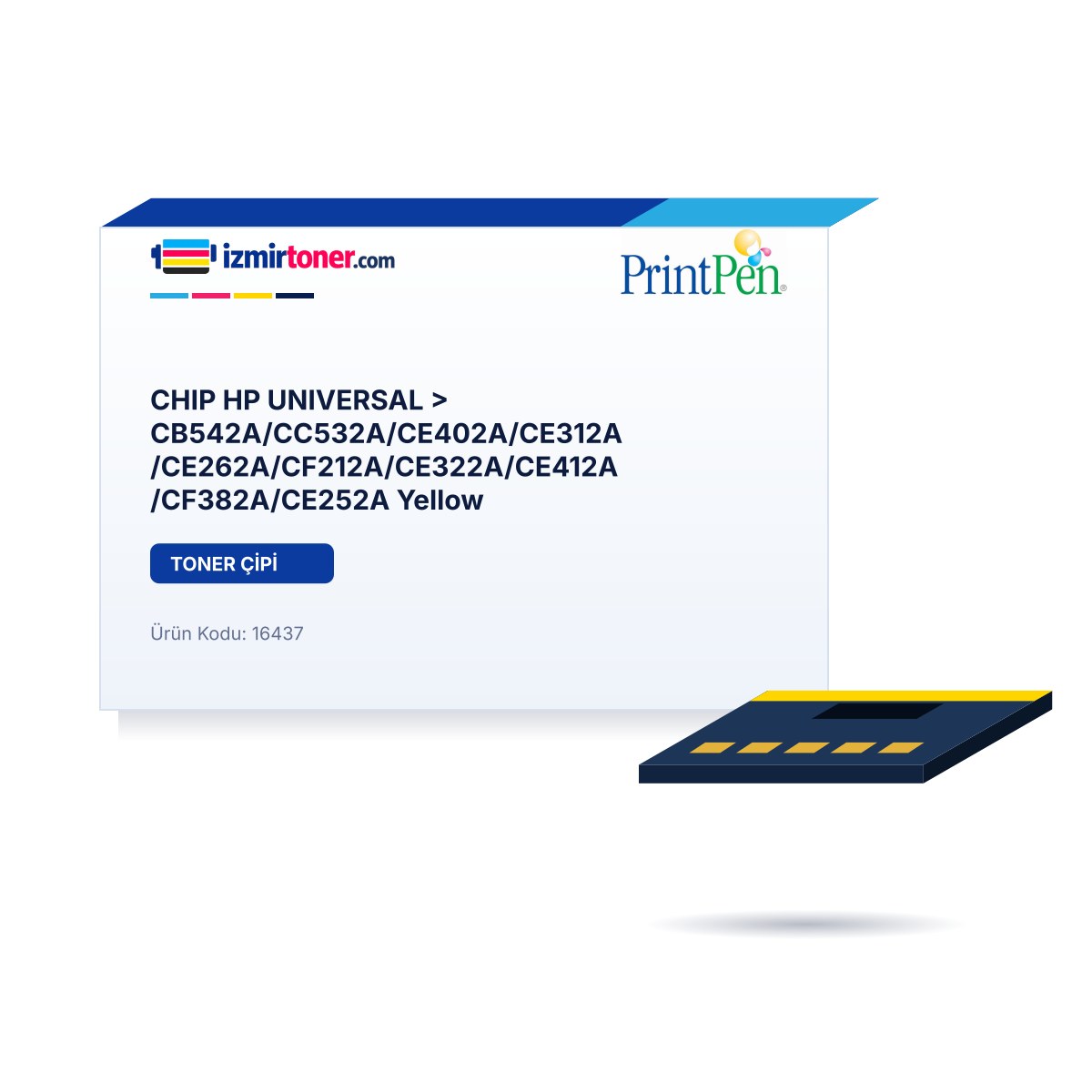 CHIP HP UNIVERSAL > CB542A/CC532A/CE402A/CE312A/CE262A/CF212A/CE322A/CE412A/CF382A/CE252A Yellow