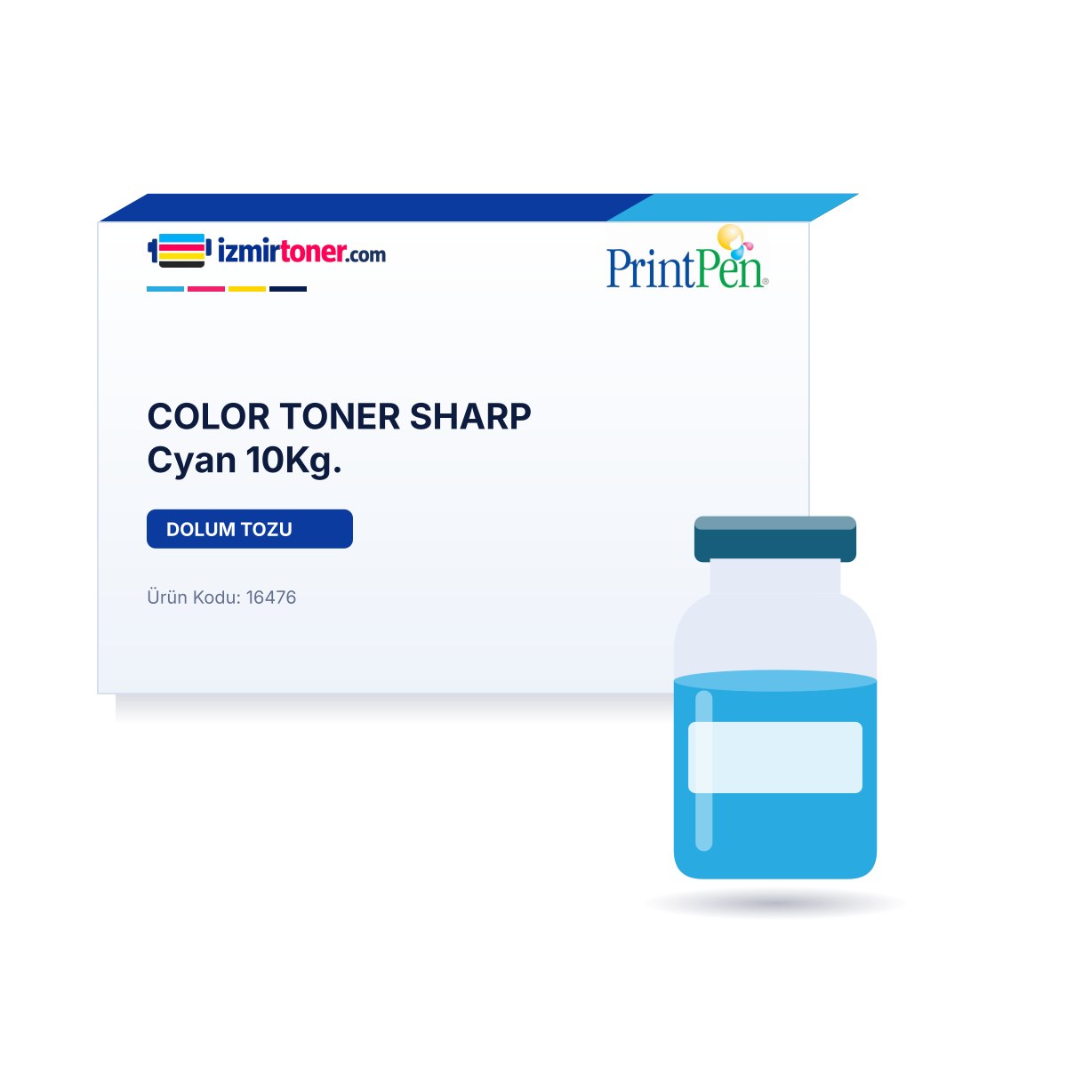 COLOR TONER SHARP Cyan 10Kg. görsel 1