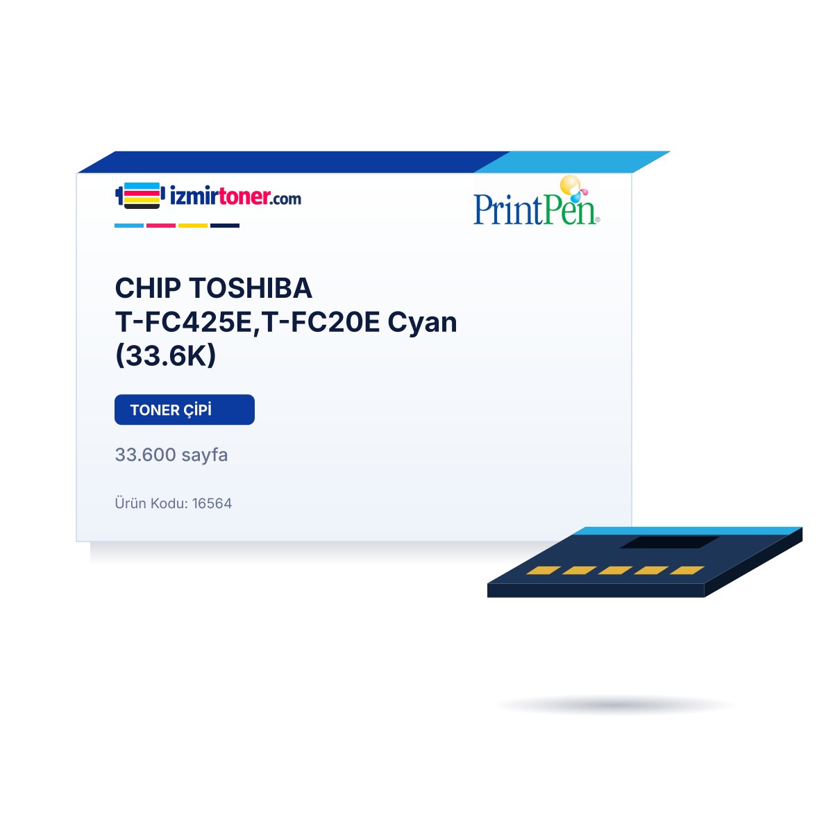 CHIP TOSHIBA T-FC425E,T-FC20E Cyan (33.600 Sayfa)