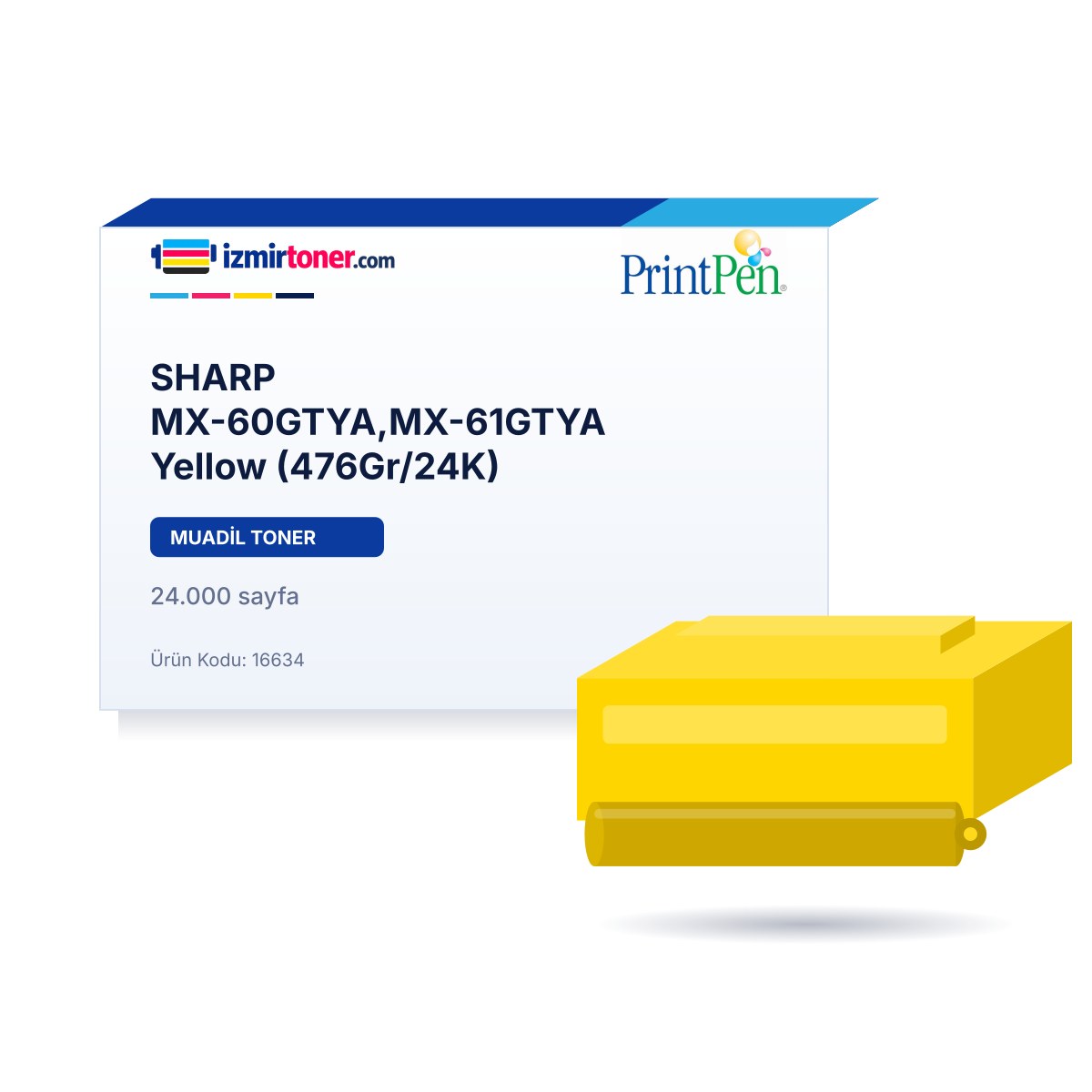 SHARP MX-60GTYA,MX-61GTYA Yellow (476Gr/24.000 Sayfa)