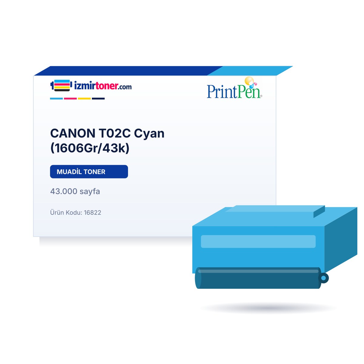 CANON T02C Cyan (1606Gr/43.000 Sayfa)