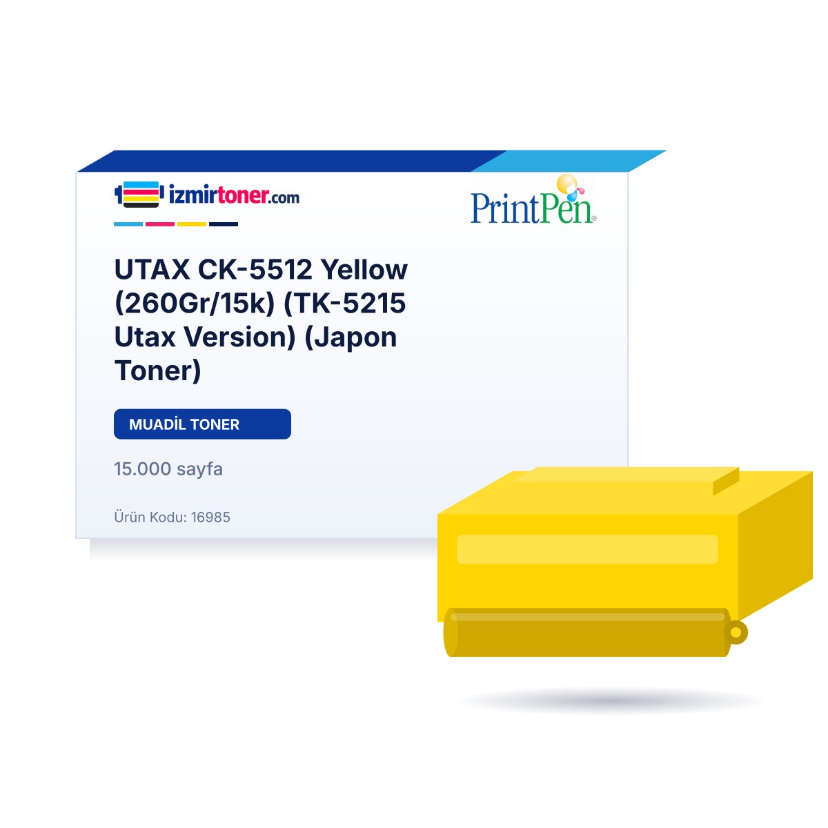 UTAX CK-5512 Yellow (260Gr/15.000 Sayfa) (TK-5215 Utax Version) (Japon Toner)