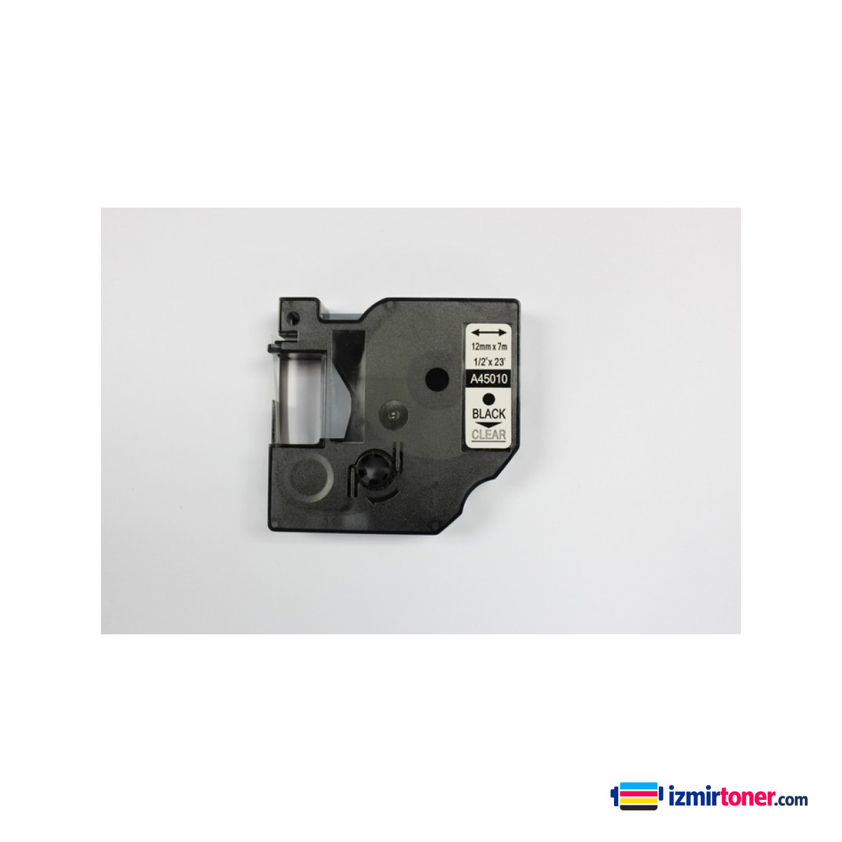 DYMO D1 45010 SEFFAF ETIKETE SIYAH (12mm x 7m) görsel 1