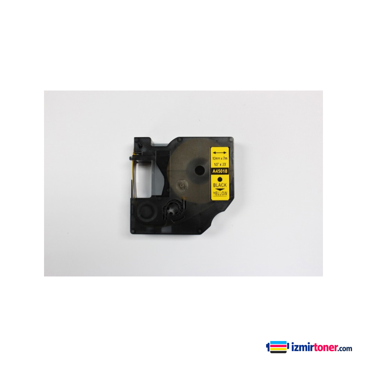 DYMO D1 45018 SARI ETIKETE SIYAH (12mm x 7m)