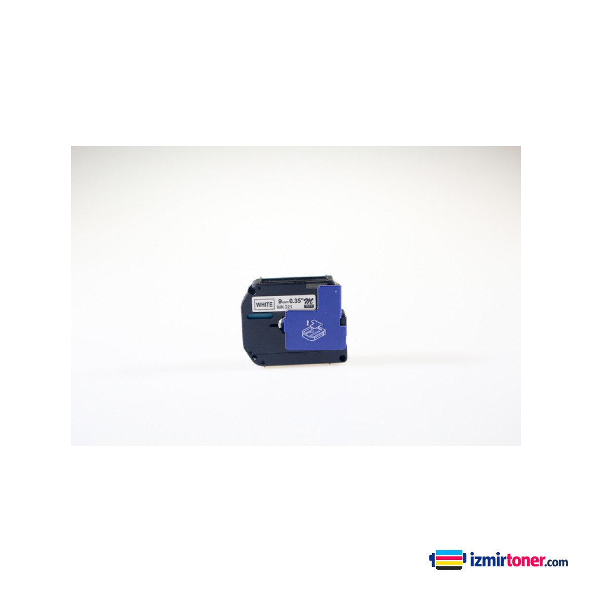 BROTHER P-Touch M09-K221 M-TAPE BEYAZ KAGIT ETIKETE SIYAH (9mm x 8m) görsel 1