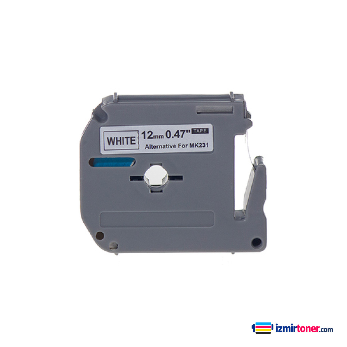 BROTHER P-Touch M12-K231 M-TAPE BEYAZ KAGIT ETIKETE SIYAH (12mm x 8m)