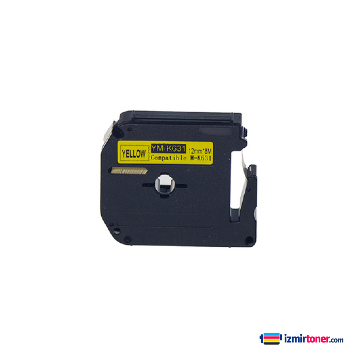 BROTHER P-Touch M12-K631 M-TAPE SARI KAGIT ETIKETE SIYAH (12mm x 8m)