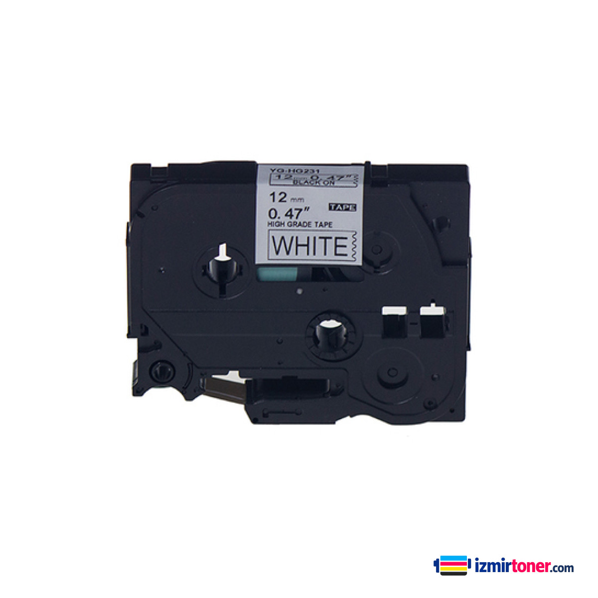 BROTHER P-Touch HGE-231 BEYAZ ETIKETE SIYAH YÜKSEK ÇÖZÜNÜRLÜK (12mm x 8m)