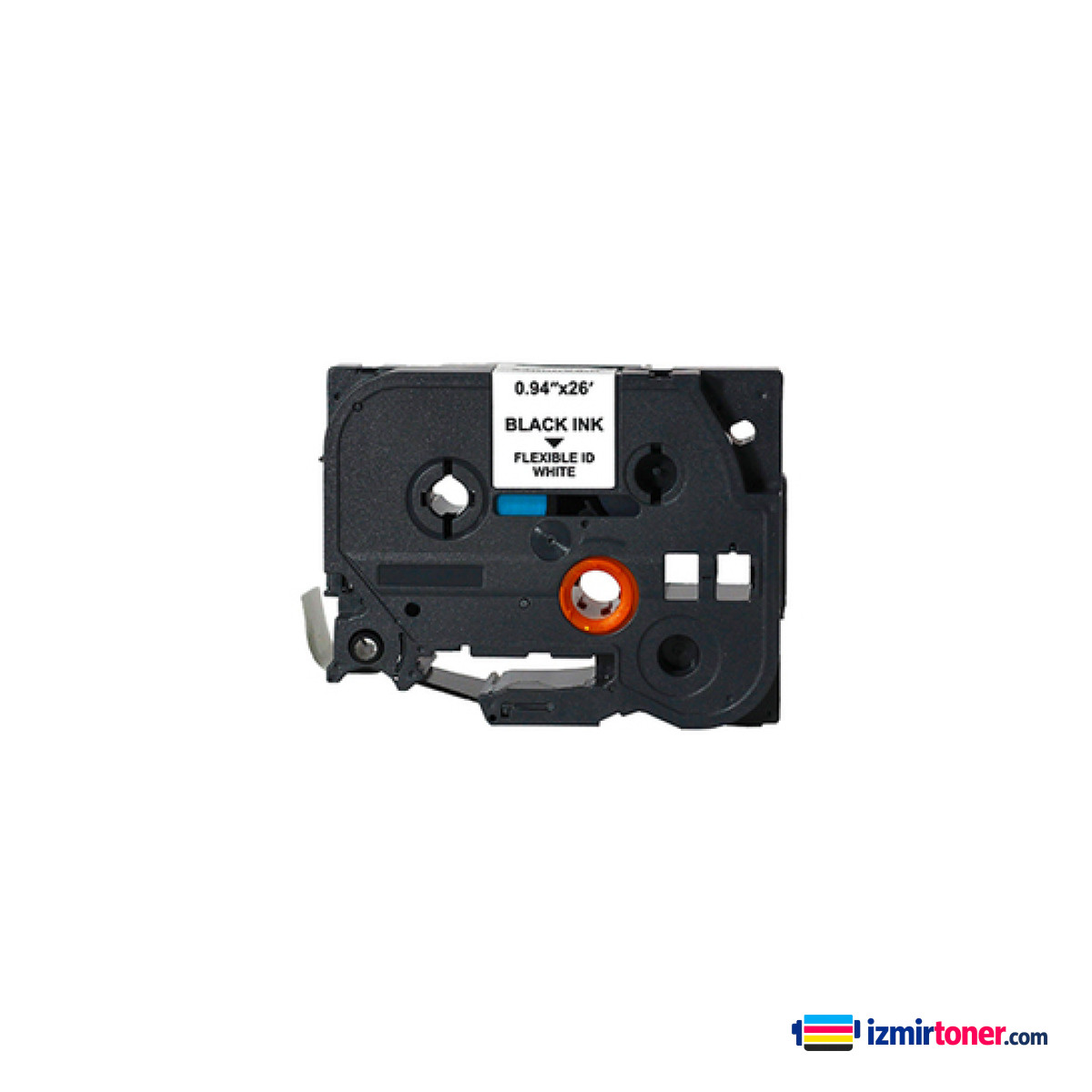BROTHER P-Touch TZE-FX251 BEYAZ ESNEK ETIKETE SIYAH (24mm x 8m) görsel 1