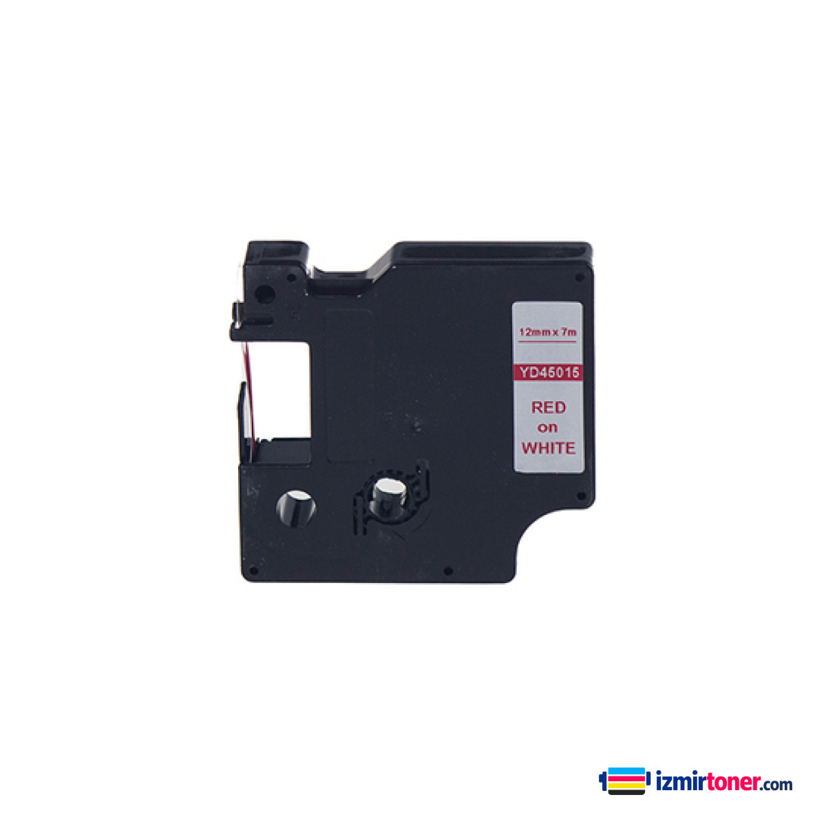 DYMO D1 45015 BEYAZ ETIKETE KIRMIZI (12mm x 7m)