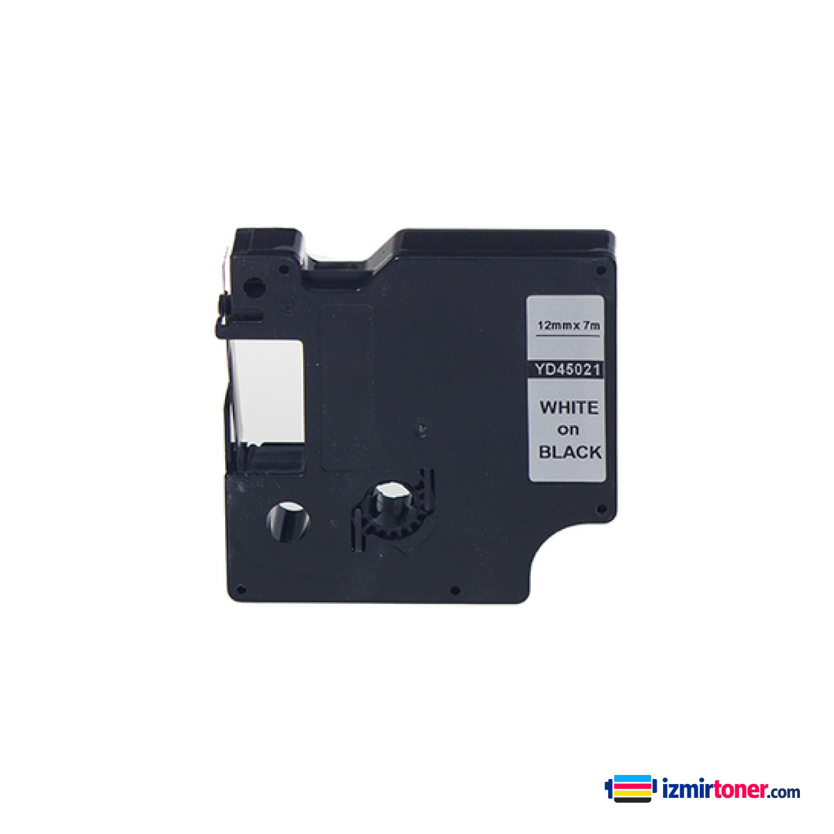 DYMO D1 45021 SIYAH ETIKETE BEYAZ (12mm x 7m) görsel 1