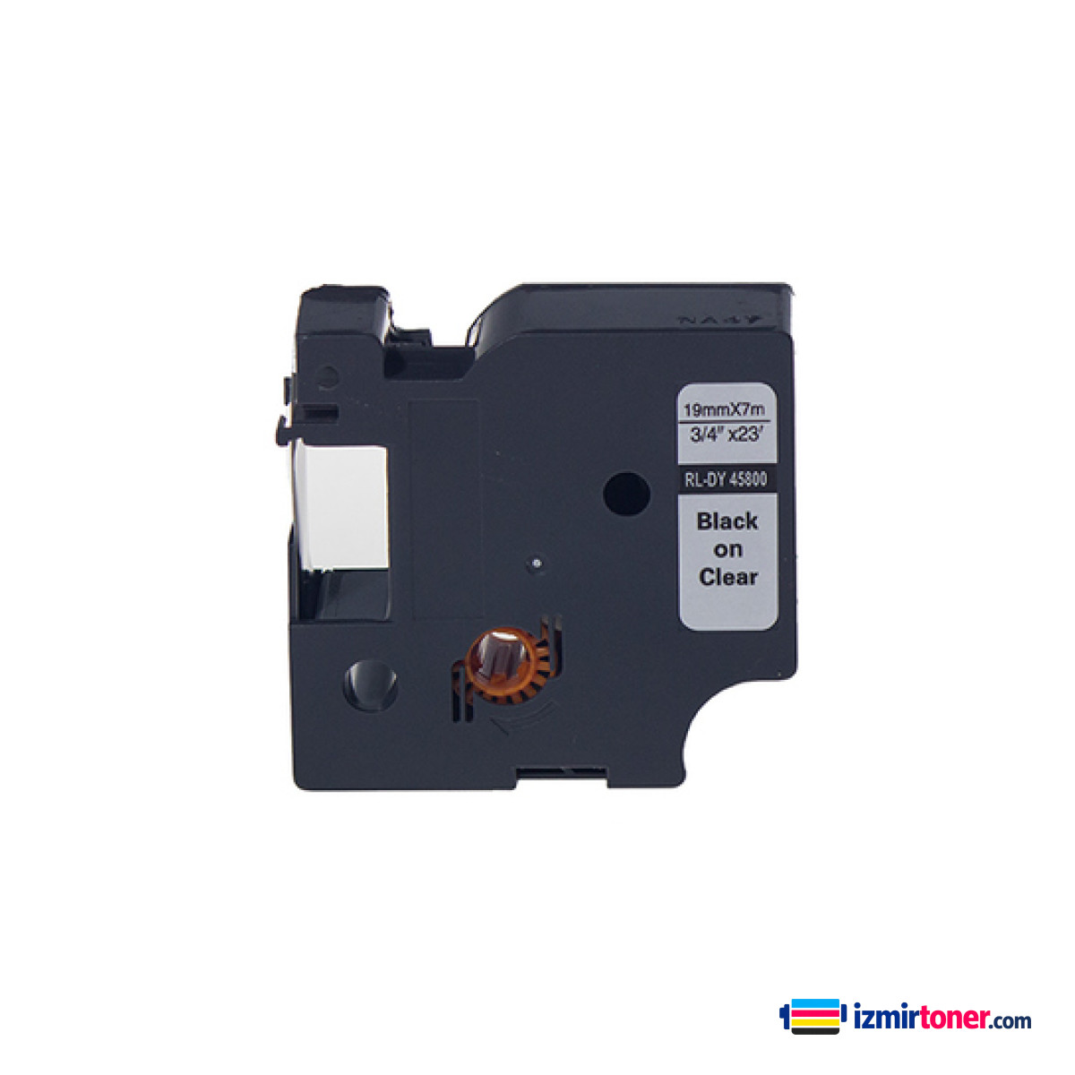 DYMO D1 45800 SEFFAF ETIKETE SIYAH (19mm x 7m) görsel 1
