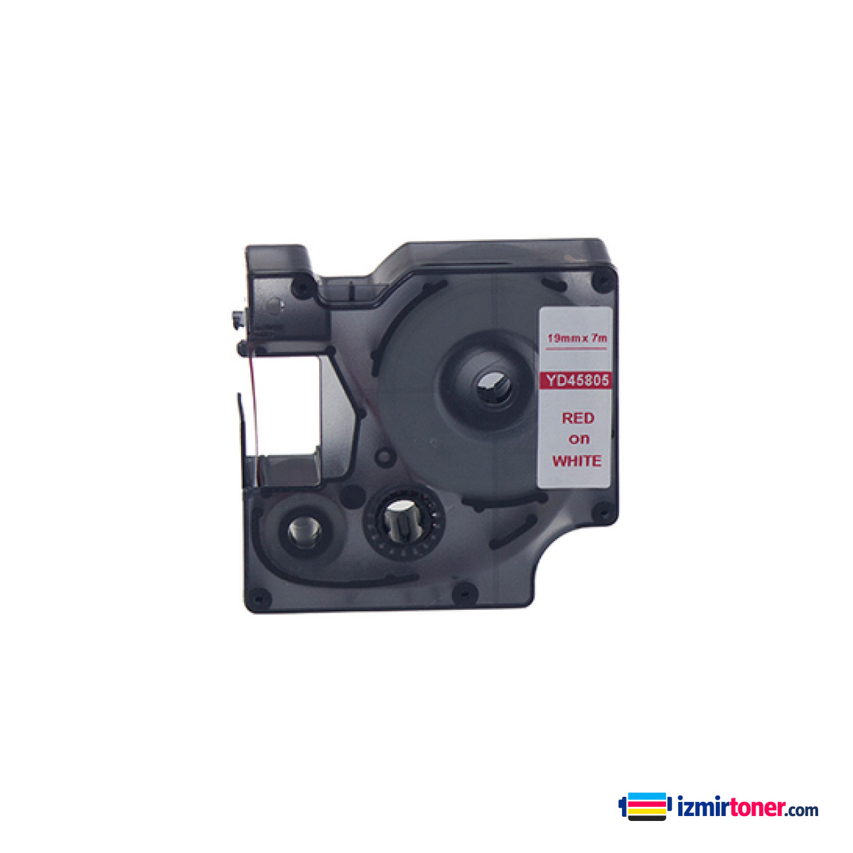 DYMO D1 45805 BEYAZ ETIKETE KIRMIZI (19mm x 7m) görsel 1