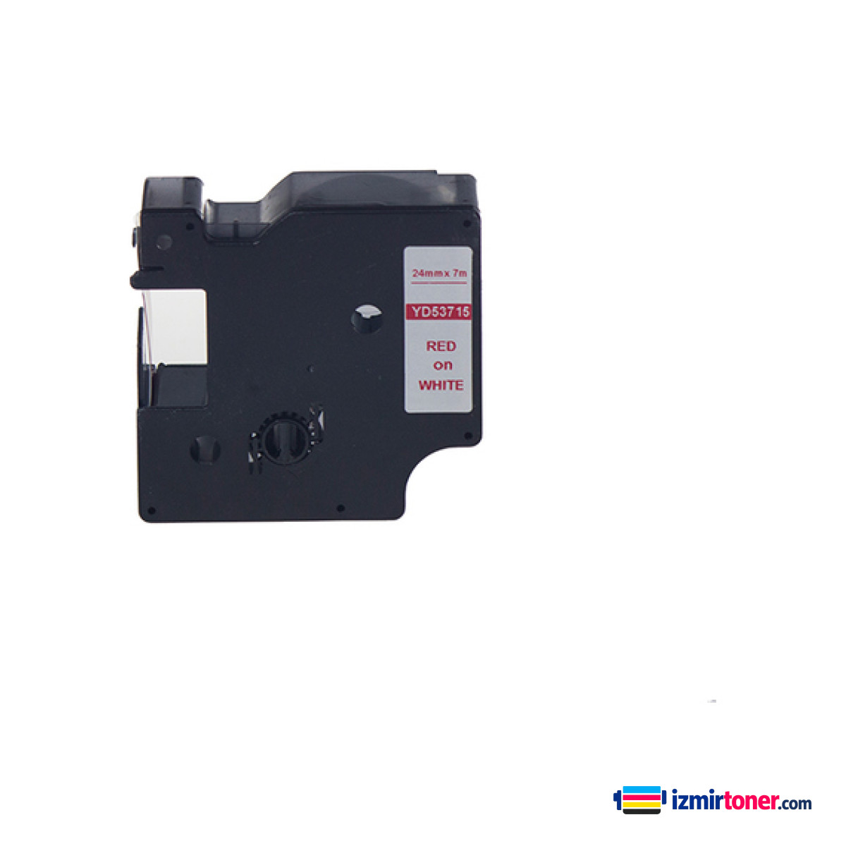DYMO D1 53715 BEYAZ ETIKETE KIRMIZI (24mm x 7m) görsel 1