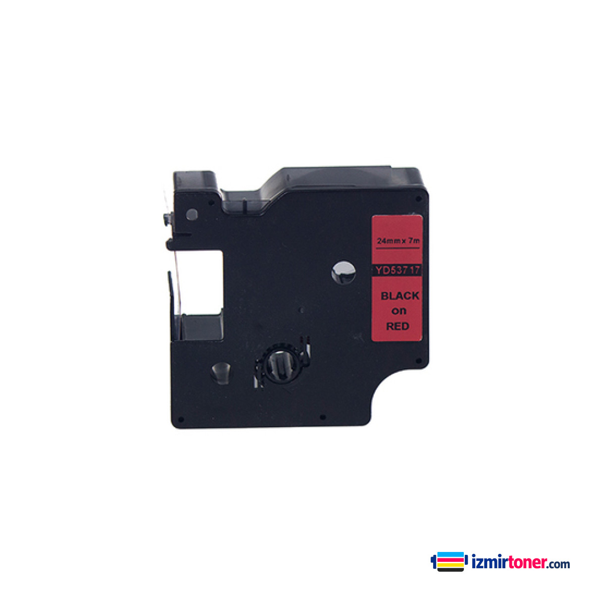 DYMO D1 53717 KIRMIZI ETIKETE SIYAH (24mm x 7m) görsel 1
