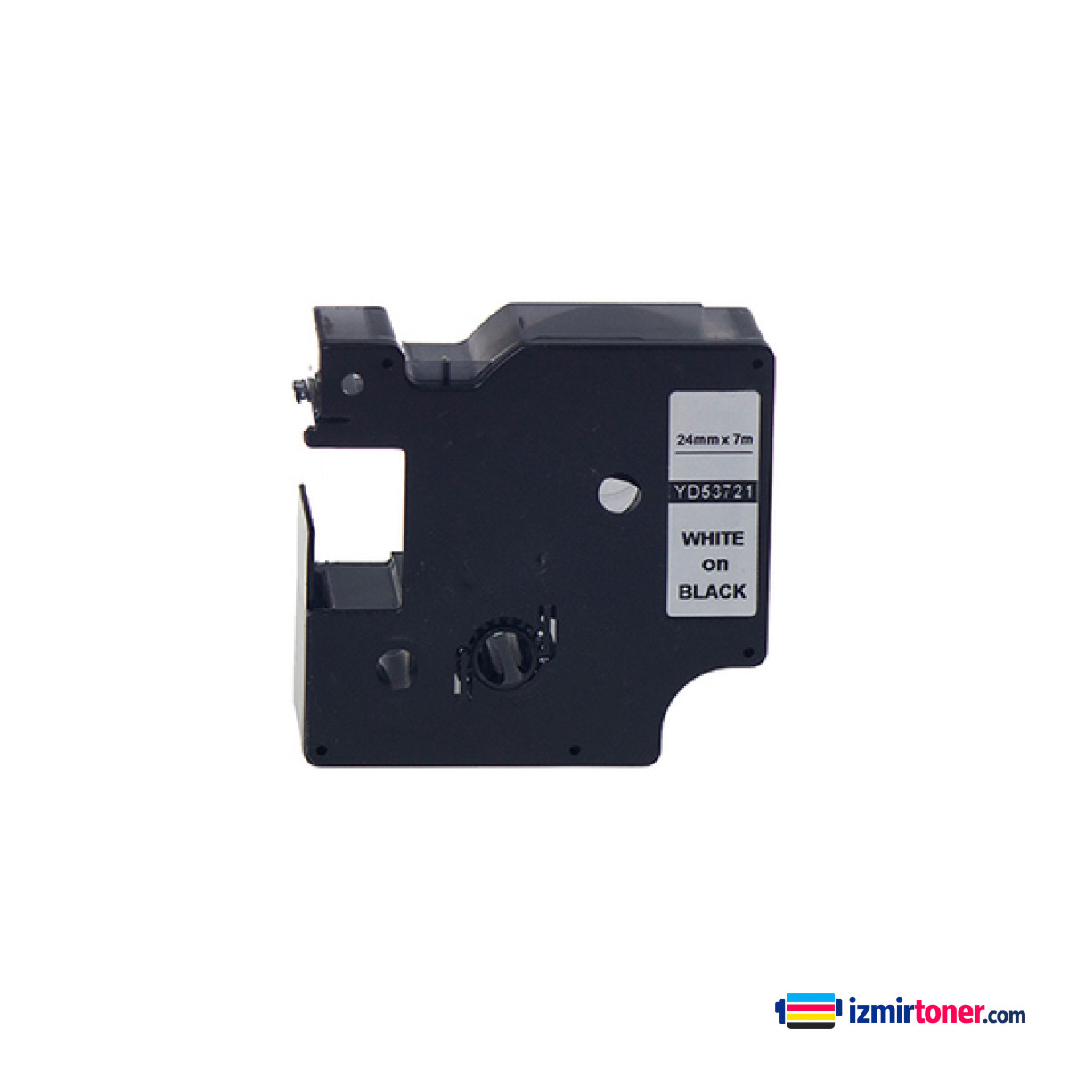 DYMO D1 53721 SIYAH ETIKETE BEYAZ (24mm x 7m) görsel 1