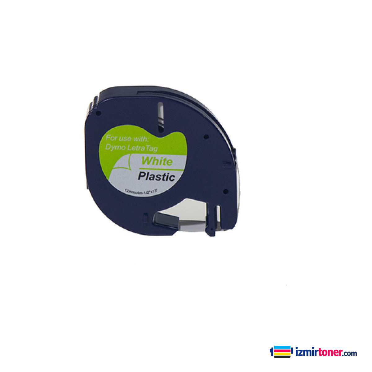 DYMO LetraTag 59422 PLASTİK BEYAZ ETİKETE SİYAH (S0721660) (12mm x 4M)