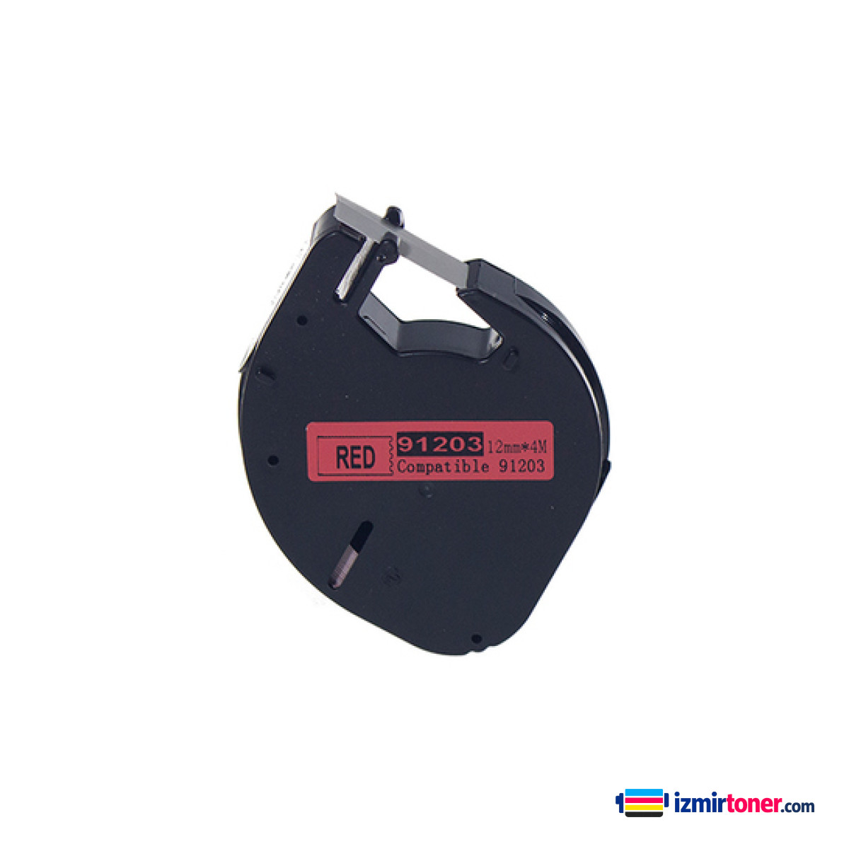 DYMO LetraTag 59424 PLASTİK KIRMIZI ETİKETE SİYAH (S0721630) (12mm x 4M)