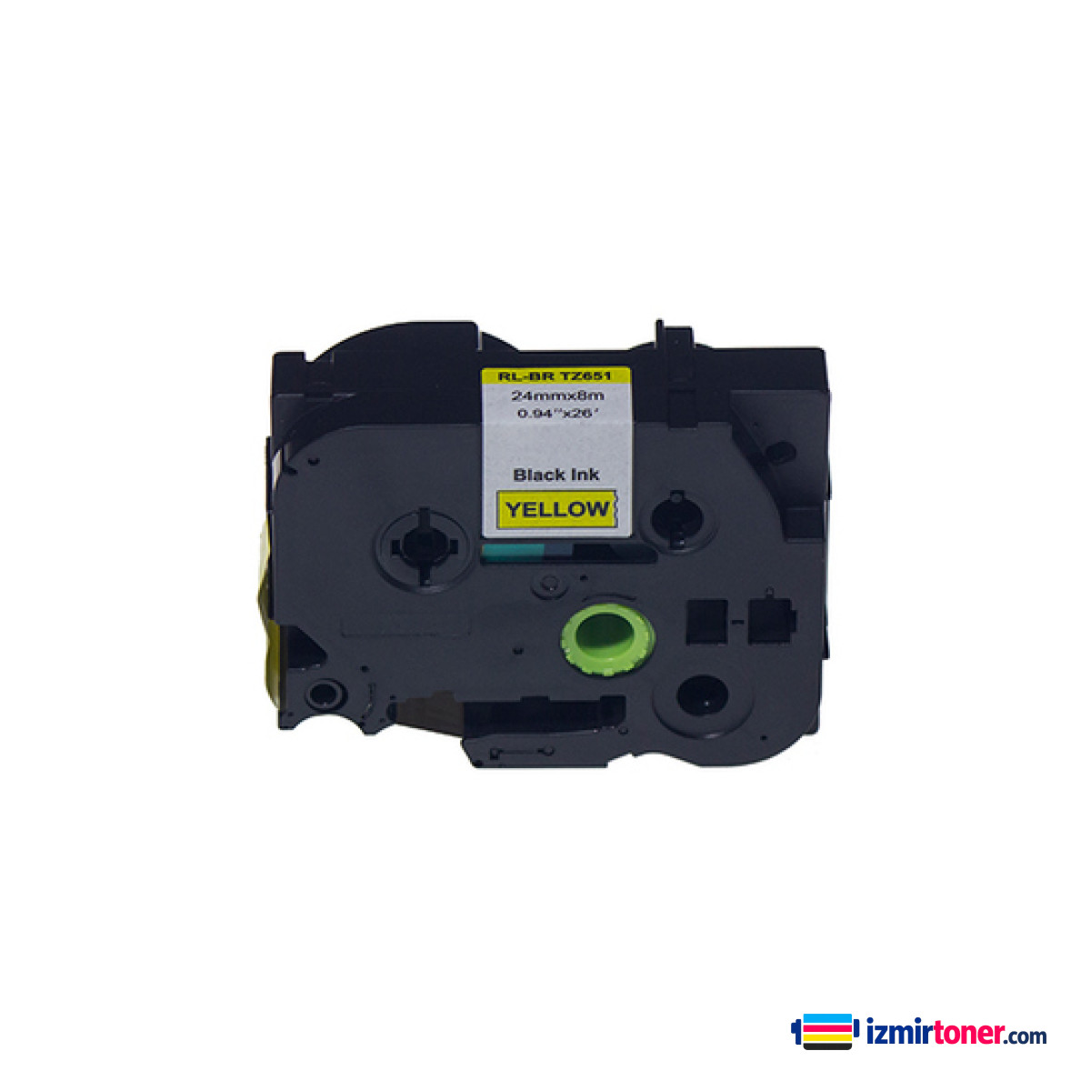 BROTHER P-Touch TZE-651 SARI ETIKETE SIYAH (24mm x 8m)