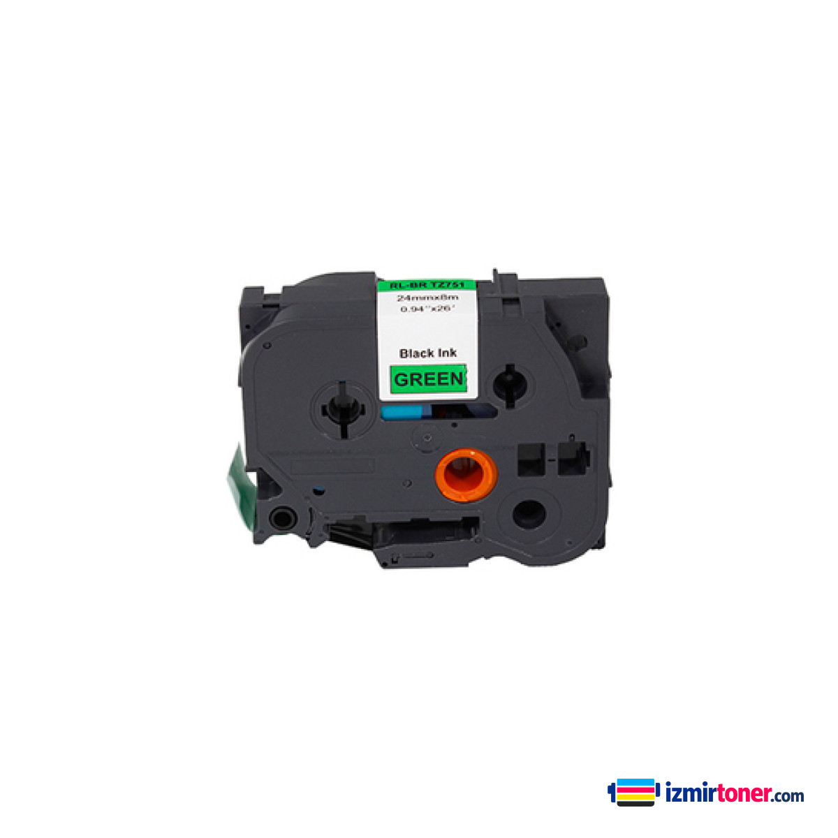 BROTHER P-Touch TZE-751 YESIL ETIKETE SIYAH (24mm x 8m)