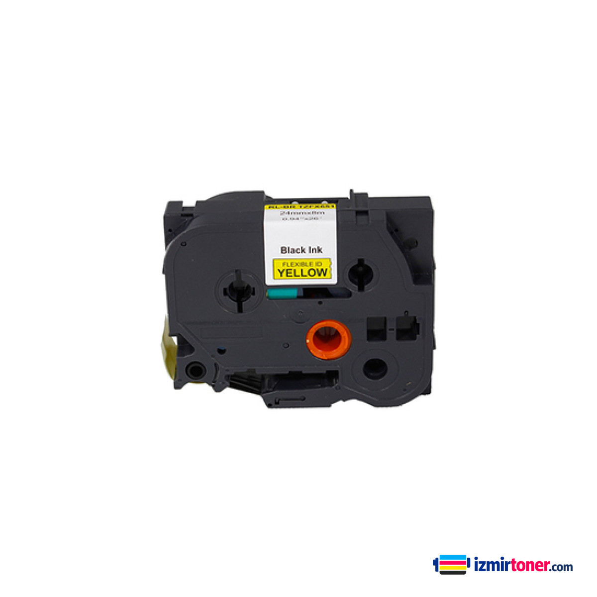 BROTHER P-Touch TZE-FX651 SARI ESNEK ETIKETE SIYAH (24mm x 8m)
