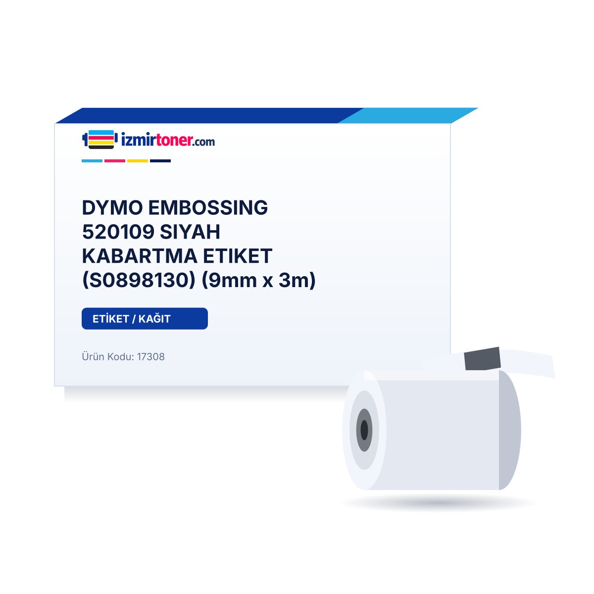 DYMO EMBOSSING 520109 SIYAH KABARTMA ETIKET (S0898130) (9mm x 3m)