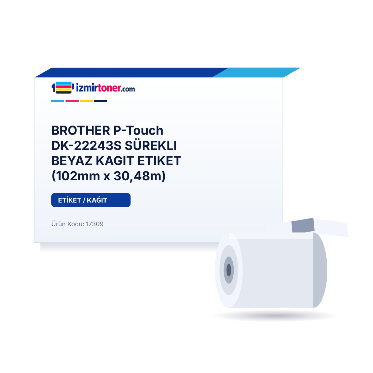 BROTHER P-Touch DK-22243S SÜREKLI BEYAZ KAGIT ETIKET (102mm x 30,48m) görsel 1