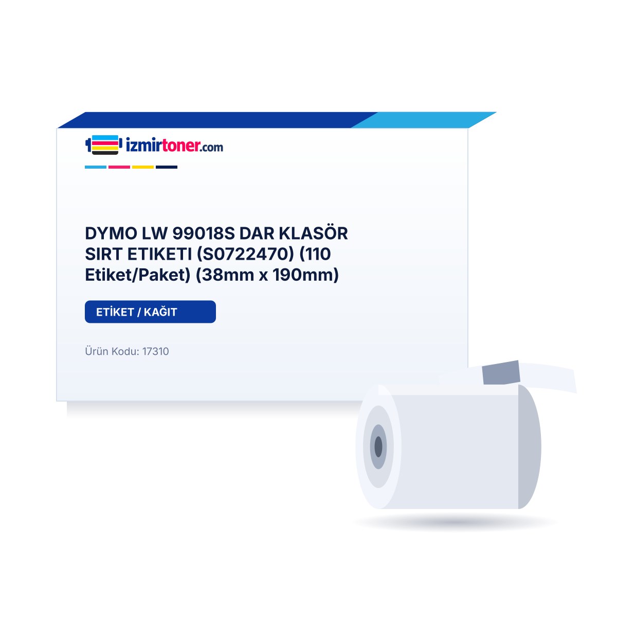 DYMO LW 99018S DAR KLASÖR SIRT ETIKETI (S0722470) (110 Etiket/Paket) (38mm x 190mm) görsel 1
