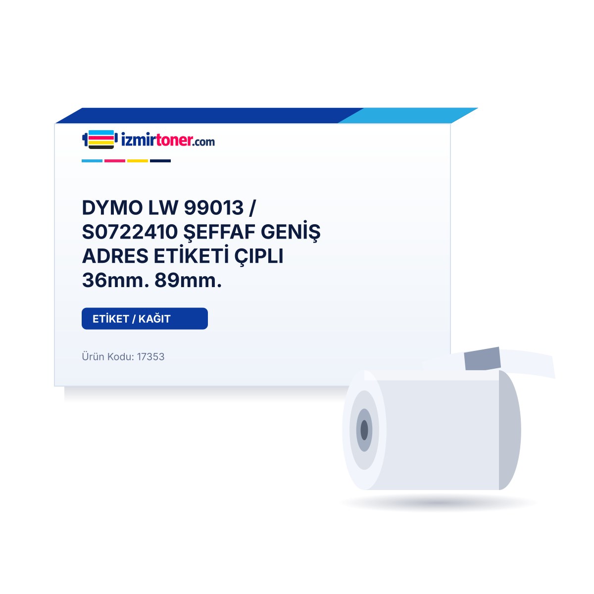 DYMO LW 99013 / S0722410 ŞEFFAF GENİŞ ADRES ETİKETİ ÇIPLI 36mm. 89mm.